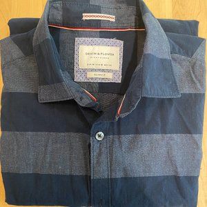 Denim & Flower short sleeve dress shirt . Slim fit, medium men